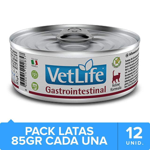 Vet Life Cat Gastro Intestinal Lata 85Gr Pack 12 Unidades Vet Life Cat Gastro Intestinal Lata 85Gr Pack 12 Unidades