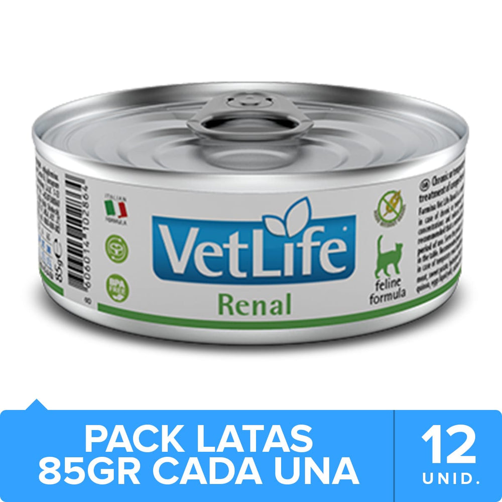 Vet Life Cat Renal Lata 85Gr Pack 12 Unidades