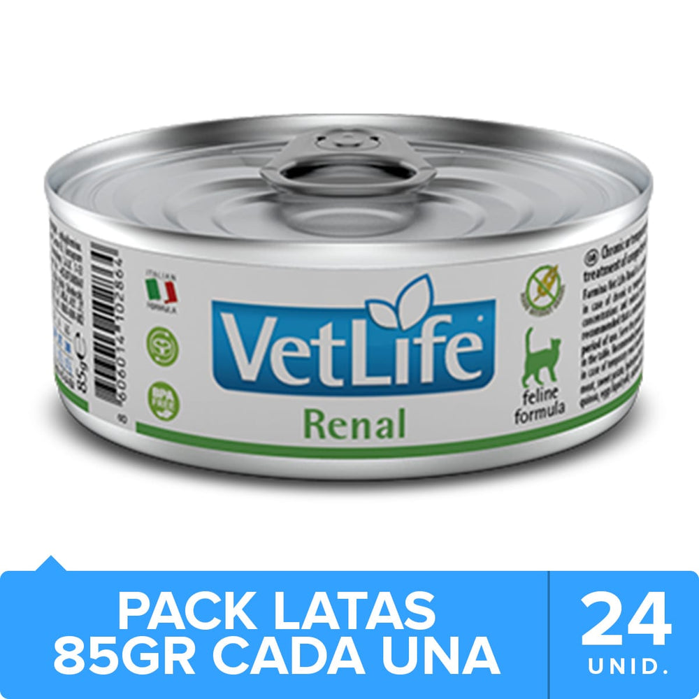 Vet Life Cat Renal Lata 85Gr Pack 24 Unidades