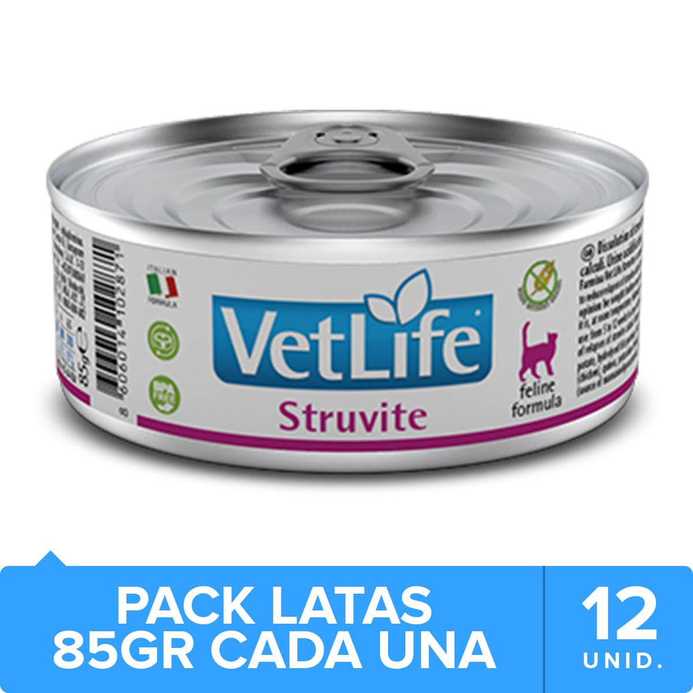 Vet Life Cat Urinary Struvite Lata 85Gr Pack 12 Unidades