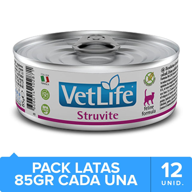 Vet Life Cat Urinary Struvite Lata 85Gr Pack 12 Unidades  Vet Life Cat Urinary Struvite Lata 85Gr Pack 12 Unidades