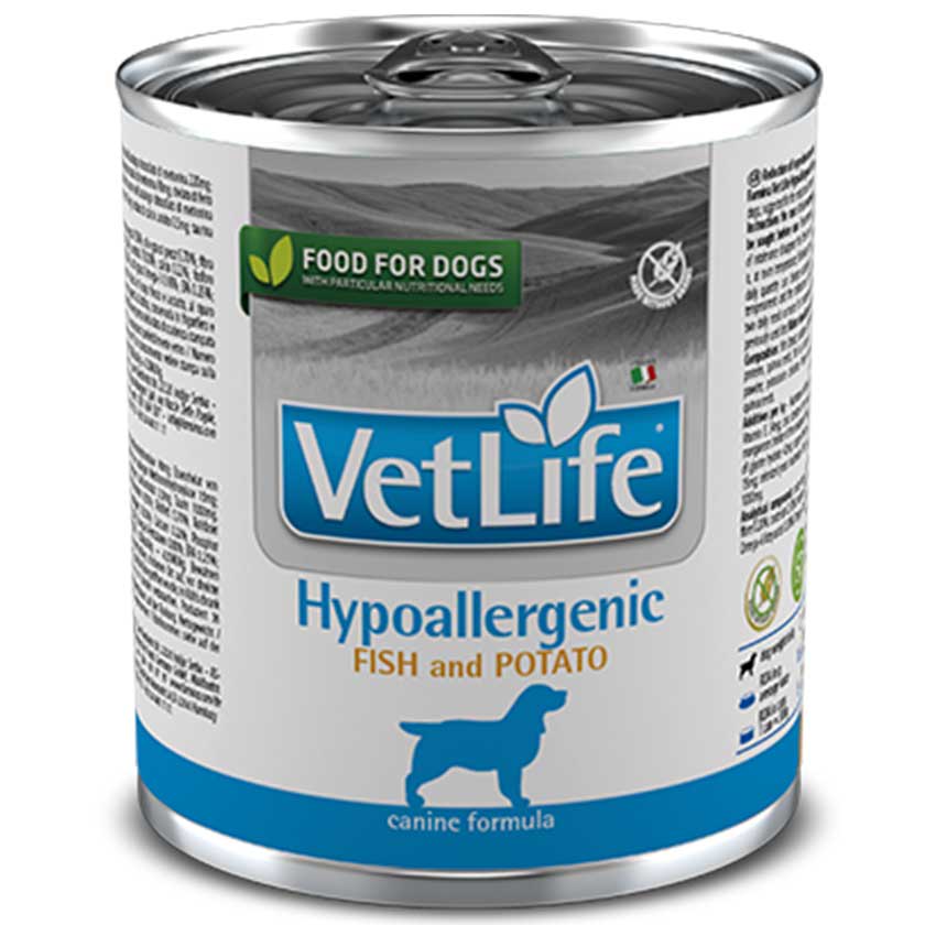 Vet Life Dog Hypoallergenic Fish Lata 300Gr