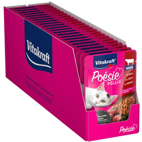 Alimento Húmedo para Gatos Vitakraft Cat Snack Poesi Delice Sabor Carne 85Gr Pack 23 Unidades Alimento Húmedo para Gatos Vitakraft Cat Snack Poesi Delice Sabor Carne 85Gr Pack 23 Unidades