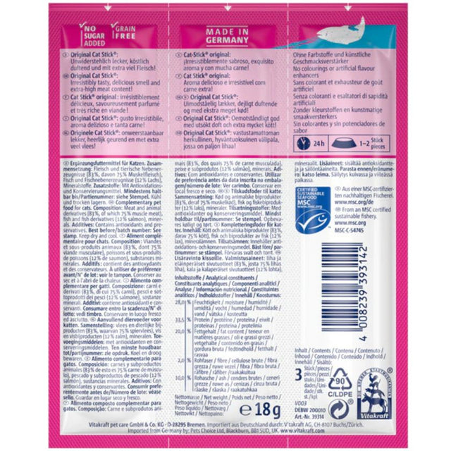 Vitakraft Cat Stick Classic Salmon 18Gr Vitakraft Cat Stick Classic Salmon 18Gr
