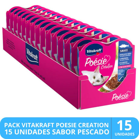 Alimento Húmedo para Gatos Vitakraft Poesie Creation Sabor Pescado 85Gr Pack 15 Unidades Alimento Húmedo para Gatos Vitakraft Poesie Creation Sabor Pescado 85Gr Pack 15 Unidades