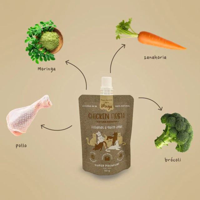 Winga Chicken Fiesta Snack Para Gatos 90Gr Winga Chicken Fiesta Snack Para Gatos 90Gr