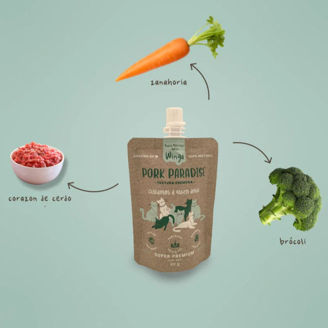 Winga Pork Paradise Snack Para Gatos 60Gr  Winga Pork Paradise Snack Para Gatos 60Gr