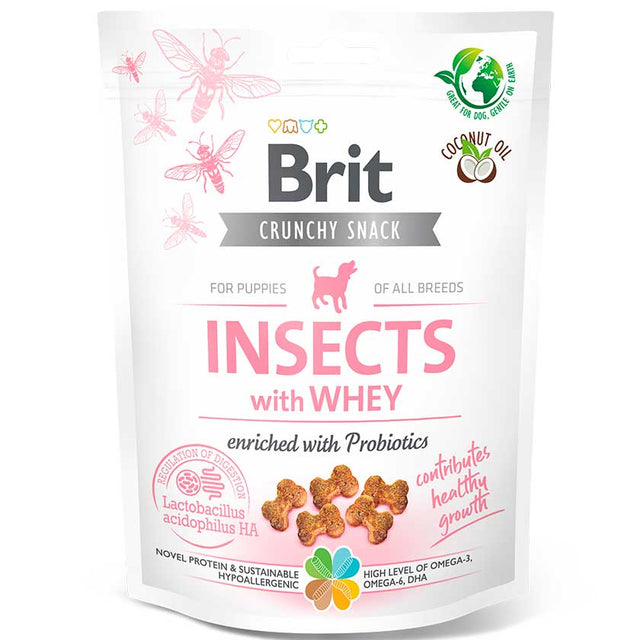 Snack Brit Care Dog Crunchy Insects With Whey For Puppys 200Gr Snack Brit Care Dog Crunchy Insects With Whey For Puppys 200Gr