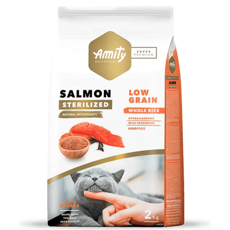 Alimento Seco para Gatos Amity Cat Low Grain Salmon Adult Sterilized 2 Kg Alimento Seco para Gatos Amity Cat Low Grain Salmon Adult Sterilized 2 Kg
