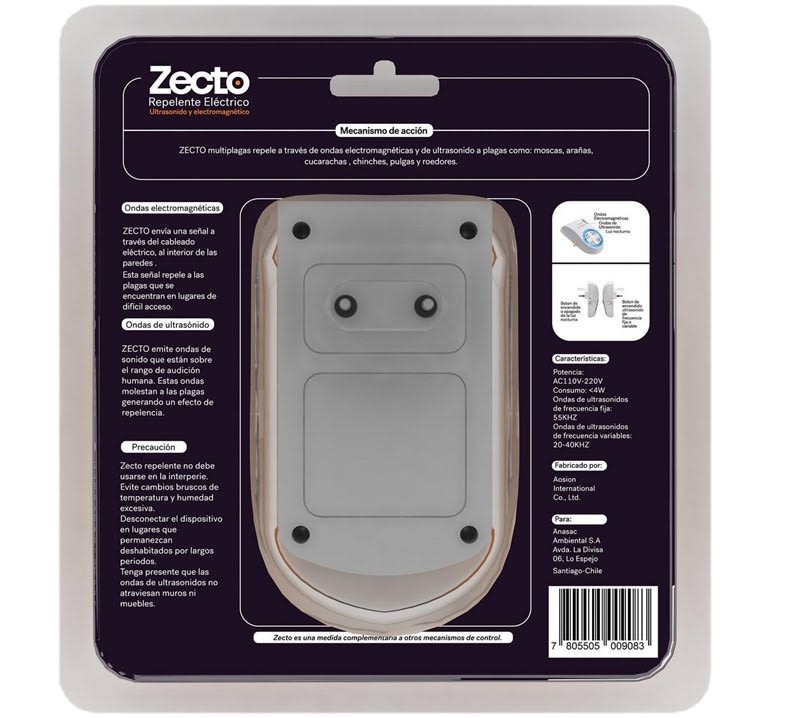 Zecto Repelente Multiplagas Electrico Anasac