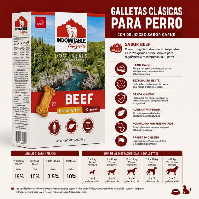  Indomitable Classic Beef - Galletas para Perros 460gr