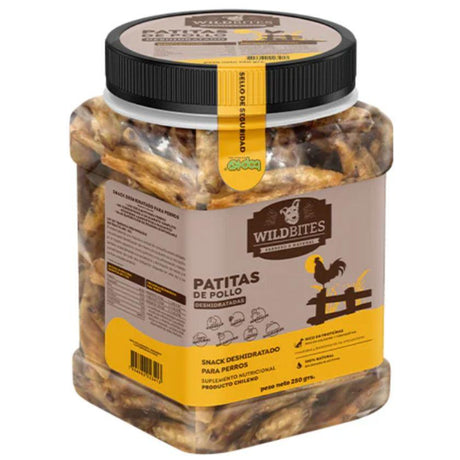 Snack Natural Patitas de Pollo WildBites Perro Adulto 250g - Higiene Dental y Articulaciones Saludables
