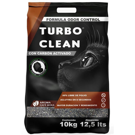 Arena Aglutinante para Gato Turbo Clean Café Moka 10kg – Control de Olores y Alta Absorción