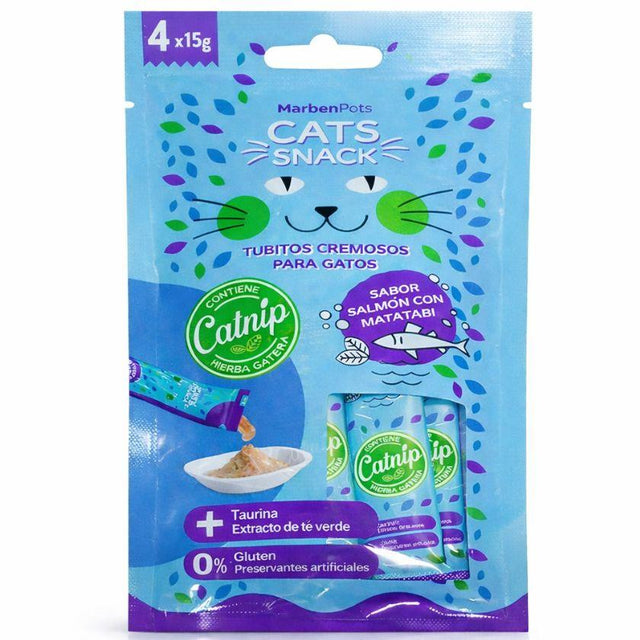  Cat Snack Cremoso Sabor Salmón con Matatabi 60gr
