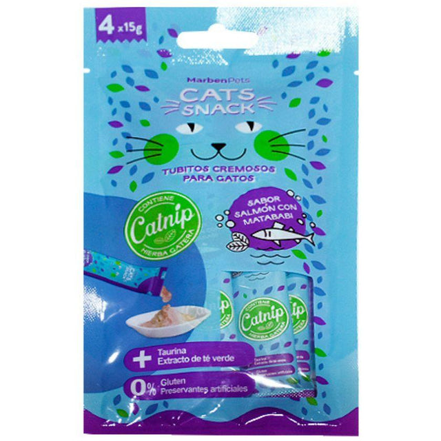  Cat Snack Cremoso Sabor Salmón con Matatabi 60gr