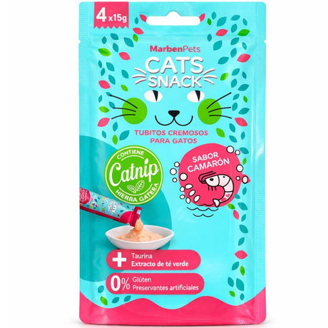 Cats Snack Cremoso Sabor Camarón con Catnip 60gr