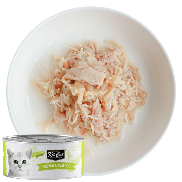  Kit Cat Lata Deboned Toppers Pollo y SeaFood 80gr