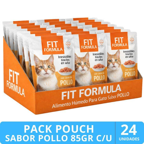 Alimento Húmedo para Gatos Fit Formula Alimento Húmedo para Gato Sabor Pollo - 85gr PACK 24 Unidades