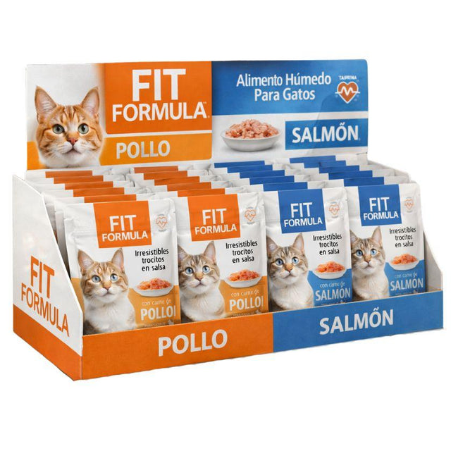  Fit Formula Alimento Húmedo para Gato Mix Degustación con Sabor Salmón y Pollo 85gr c/u - PACK 24 Unidades