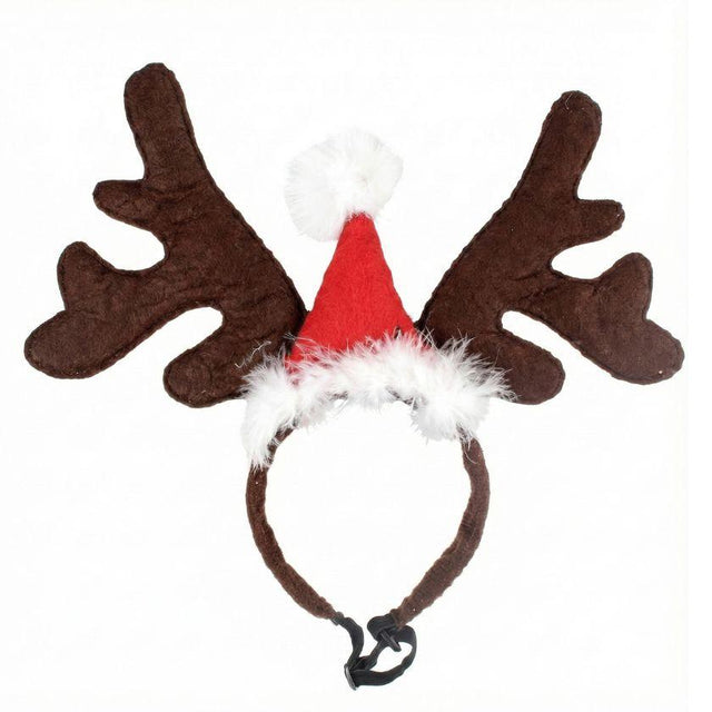  Astas de Reno con Gorro Navideño para Mascotas