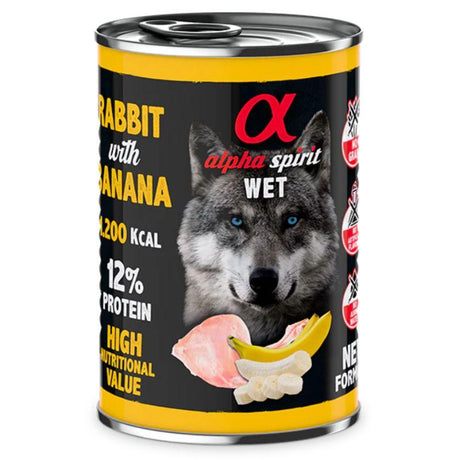 Alimento Húmedo Alpha Spirit para Perro Adulto 400gr - Proteína de Conejo y Platano