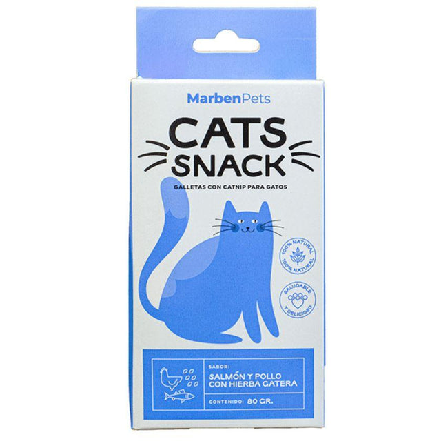  Cats Snack Galletas Rellenas de Salmón, Pollo y Hierba Gatera 80gr