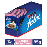Felix Gatitos Carne en Salsa 85gr Pack 15 Unidades