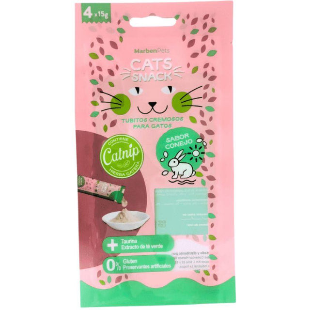  Cat Snack Cremoso Sabor Conejo con Catnip 60gr