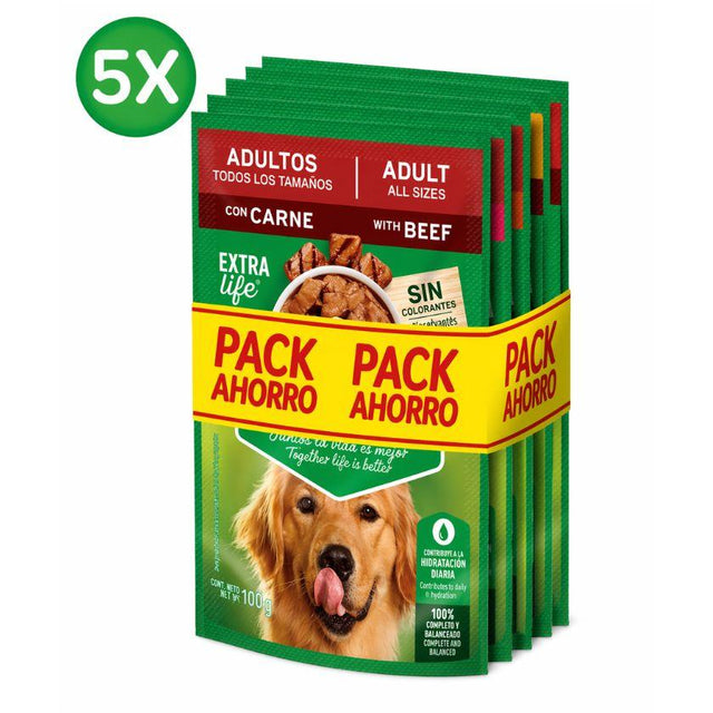  Dog Chow Pouch Pack Multisabor 5 Puch 100gr c/u