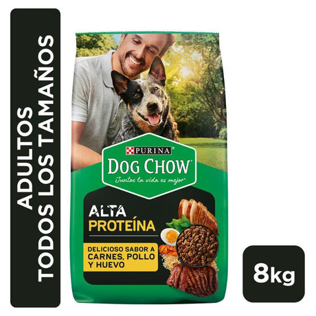 DOG CHOW Adultos Todos los Tamaños Alta en Proteína 8kg