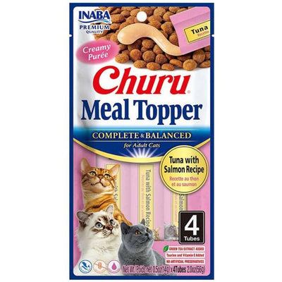 Churu Meal Topper para Gatos Sabor Atún y Salmón (4 tubitos) 56gr