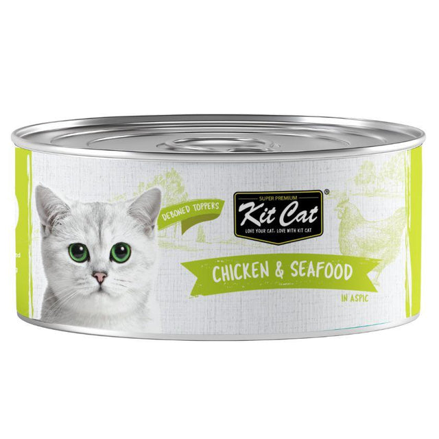  Kit Cat Lata Deboned Toppers Pollo y SeaFood 80gr