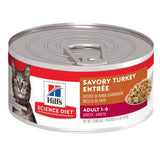  Hill’s Science Diet Lata Adult Indoor Savory Turkey (pavo) Entrée – Alimento Húmedo Premium para Gatos Adultos 156gr