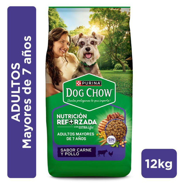  DOG CHOW NUTRICIÓN REFORZADA+ Adultos 7+ Todos los Tamaños Longevidad 12kg