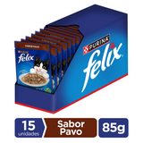 Felix Adultos Pavo en Salsa 85gr Pack 15 Unidades