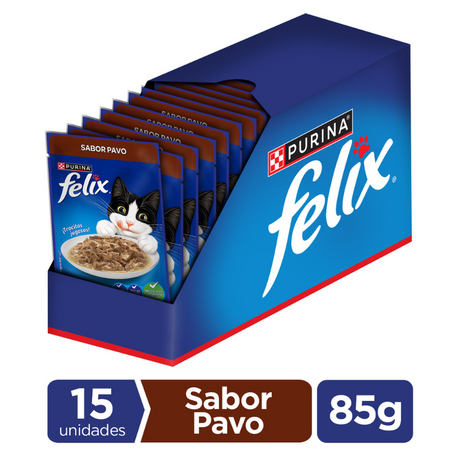 Felix Adultos Pavo en Salsa 85gr Pack 15 Unidades