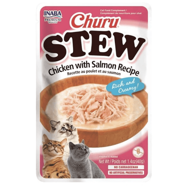 Inaba Churu Cat Stew Chicken Salmon 40 Gr Pack 6 Unidades