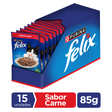 Felix Adultos Carne en Salsa 85gr Pack 15 Unidades