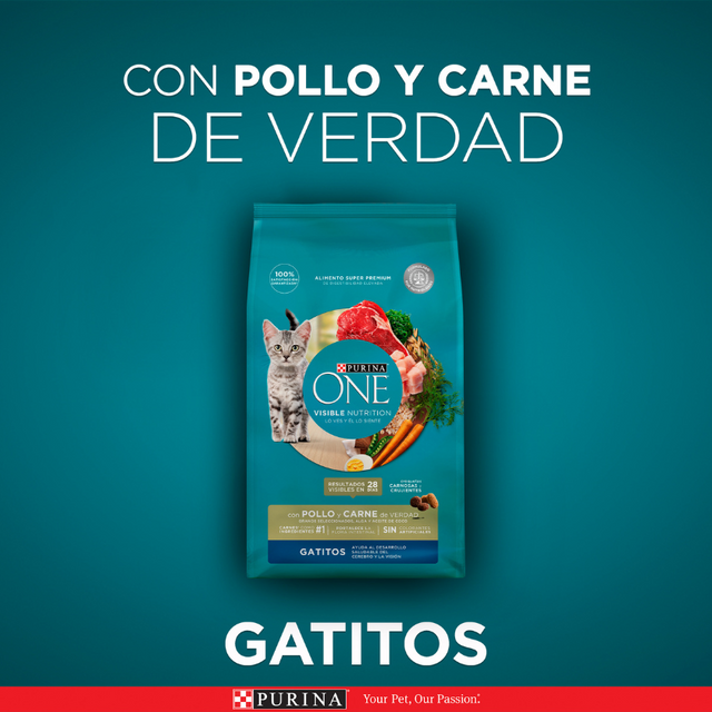 Alimento seco para gato PURINA® ONE® Gatito Pollo y Carne