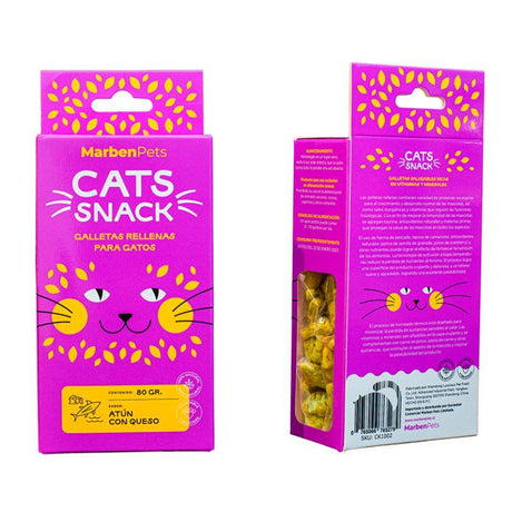 Recién Llegados Cats Snack Galletas Rellenas de Atún y Queso 80gr