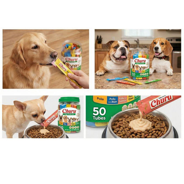  Snack Churu Variedades de Pollo para Perros (50 tubos x 14 g)