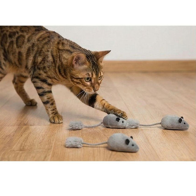  AFP Triplets Mice con Hierba Gatera para Gatos