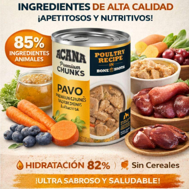  Alimento Húmedo Acana Premium Chinks 363gr - Receta de Aves en Caldo