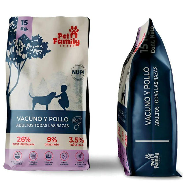  PetFamily Foods Adulto Vacuno y Pollo 15kg