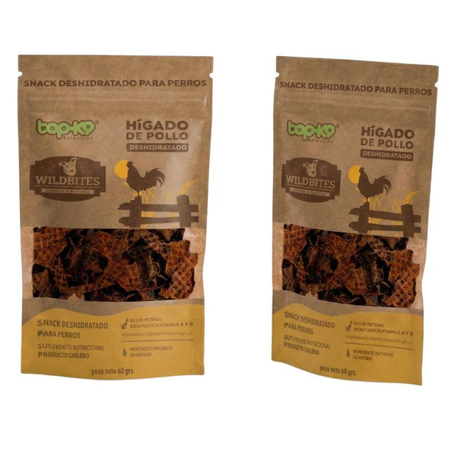  Snack Natural Hígado de Pollo WildBites Perro Adulto 60g - Limpieza Dental y Alta Palatabilidad