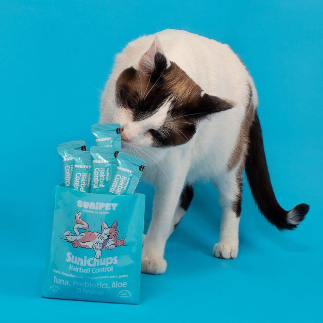 SuniChups Hairball Control Snack Funcional para Gatos 4 Tubitos