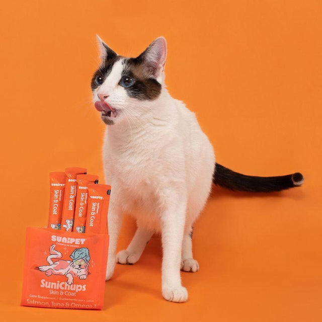  SuniChups Skin & Coat Snack Funcional para Gatos 4 Tubitos