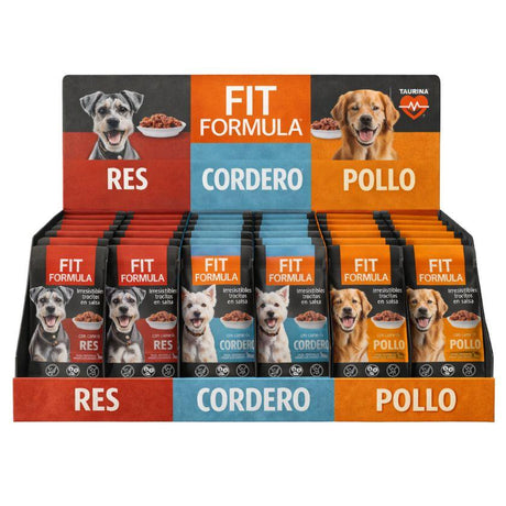 Fit Formula Alimento Húmedo para Perro Mix Degustación con Sabor Carne de Res, Cordero y Pollo 85gr c/u - PACK 24 Unidades