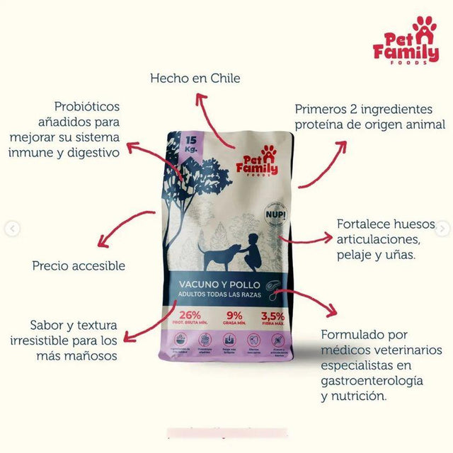  PetFamily Foods Adulto Vacuno y Pollo 15kg