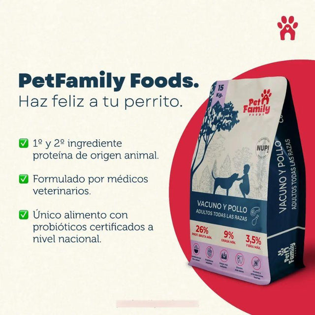  PetFamily Foods Adulto Vacuno y Pollo 15kg